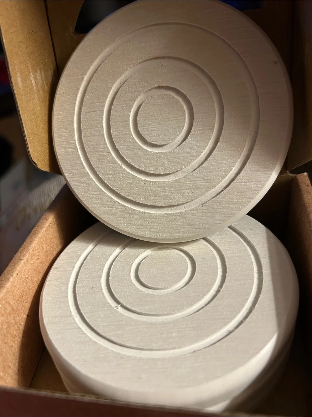 Luxe & Willow White Diatomite Stone Coasters - 4 Pack NEW